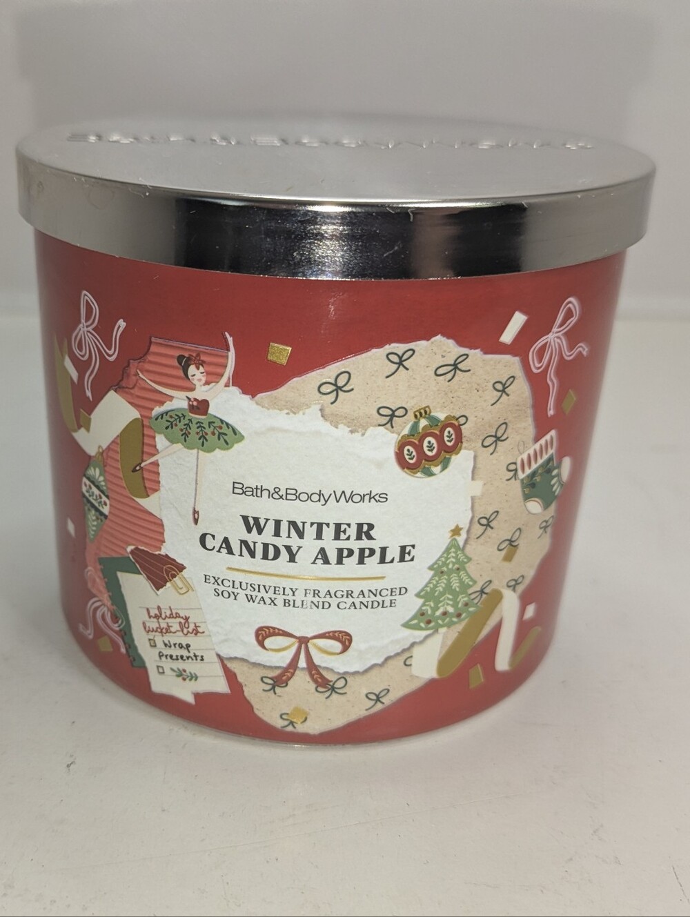 Bath And Body Works Winter Candy Apple Candle 3 Wick Candle